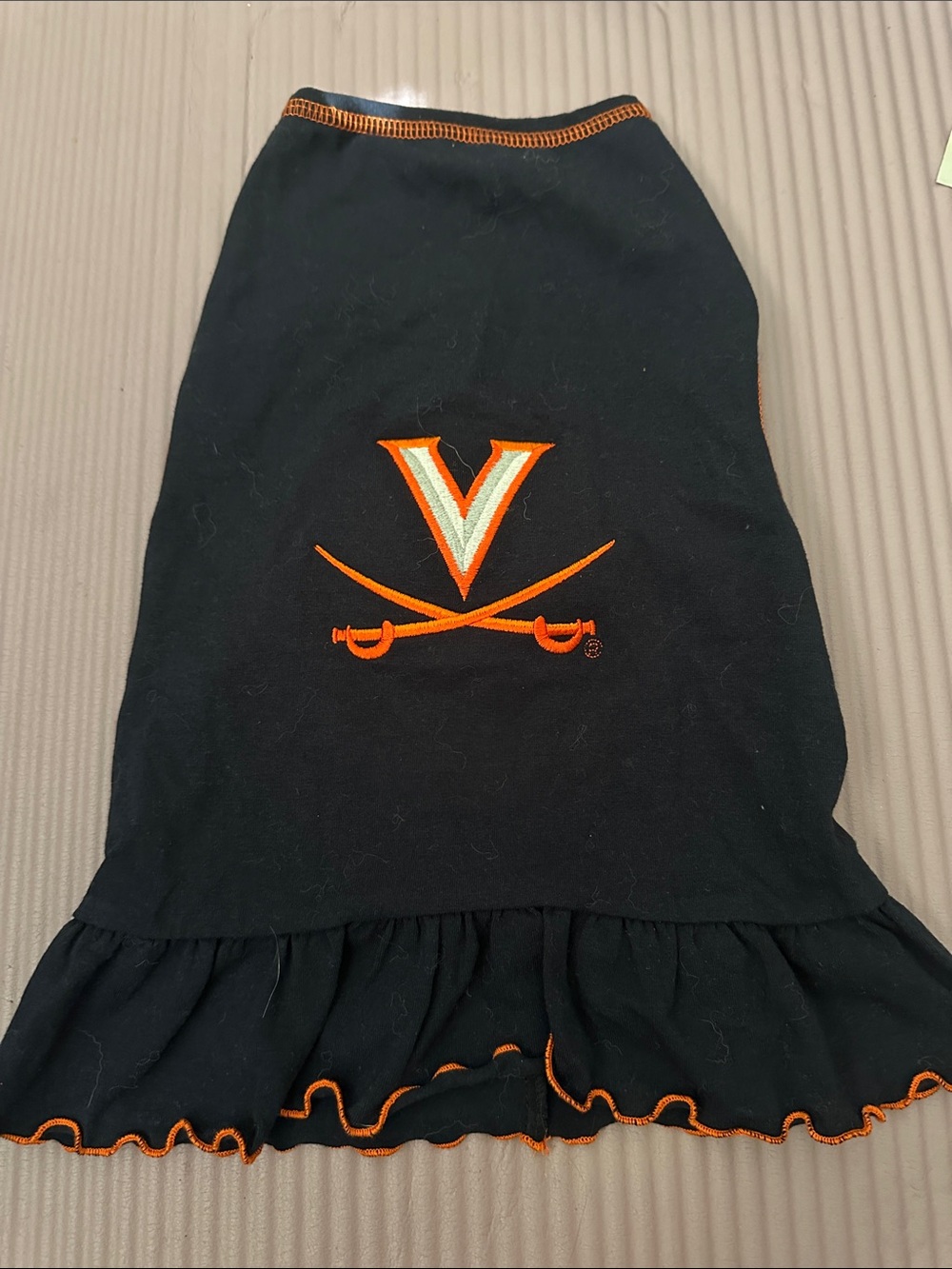 Dogs navy Blue & Orange Ruffle Hem Dress with Embroidered Vikings Logo